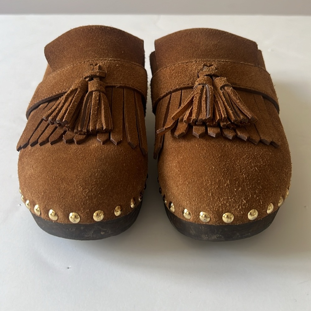 Celine clogs suede with tassel and nails head and fringe - Picture 3 of 16